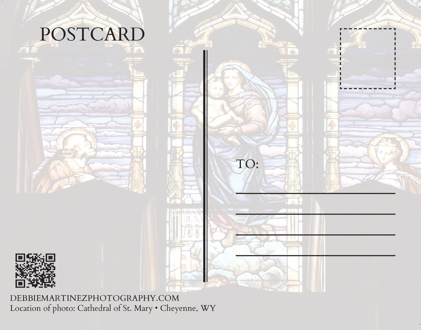 Cathedral of St. Mary Stained Glass Postcard - Cheyenne