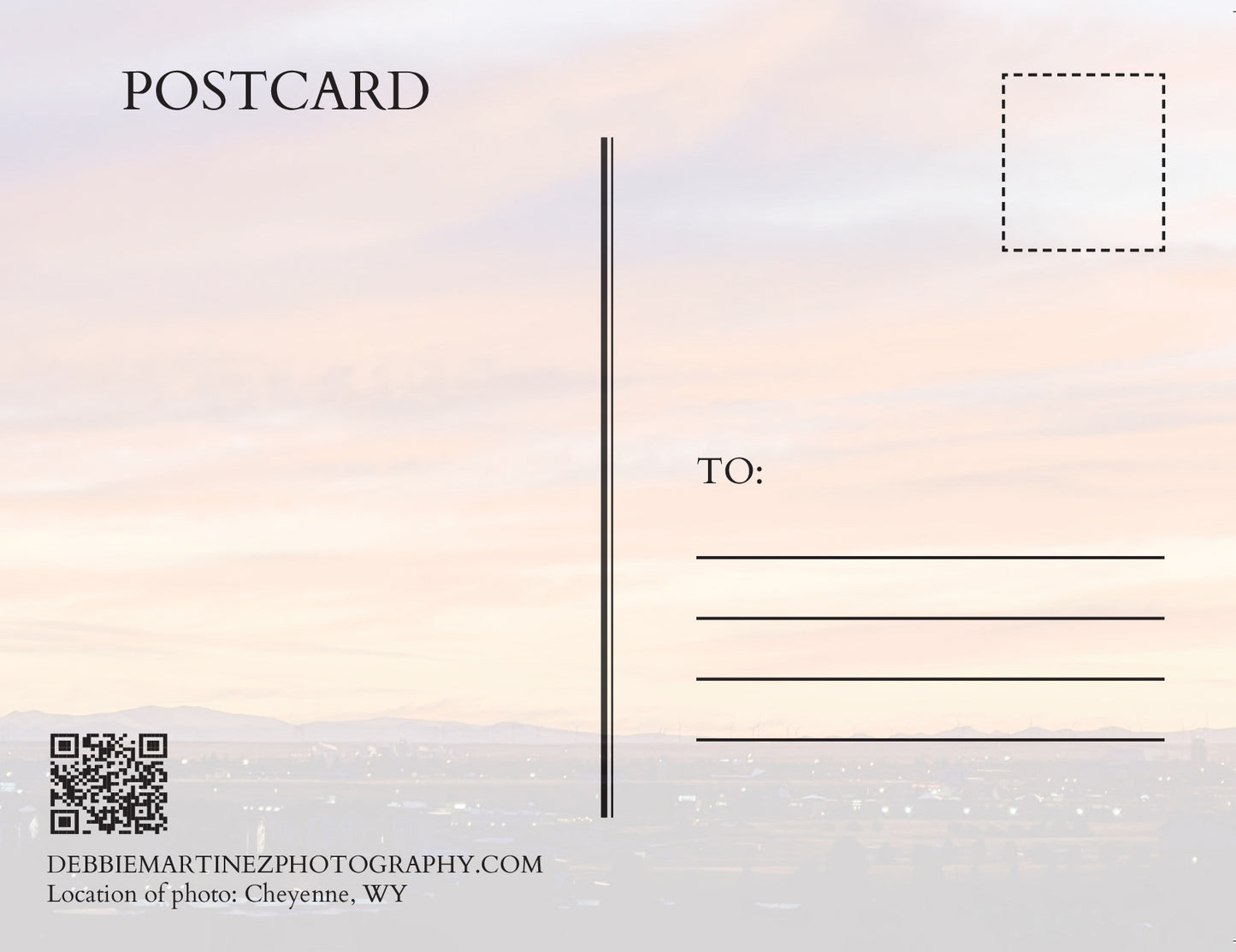Fiery Sunset Sky Postcard - Cheyenne