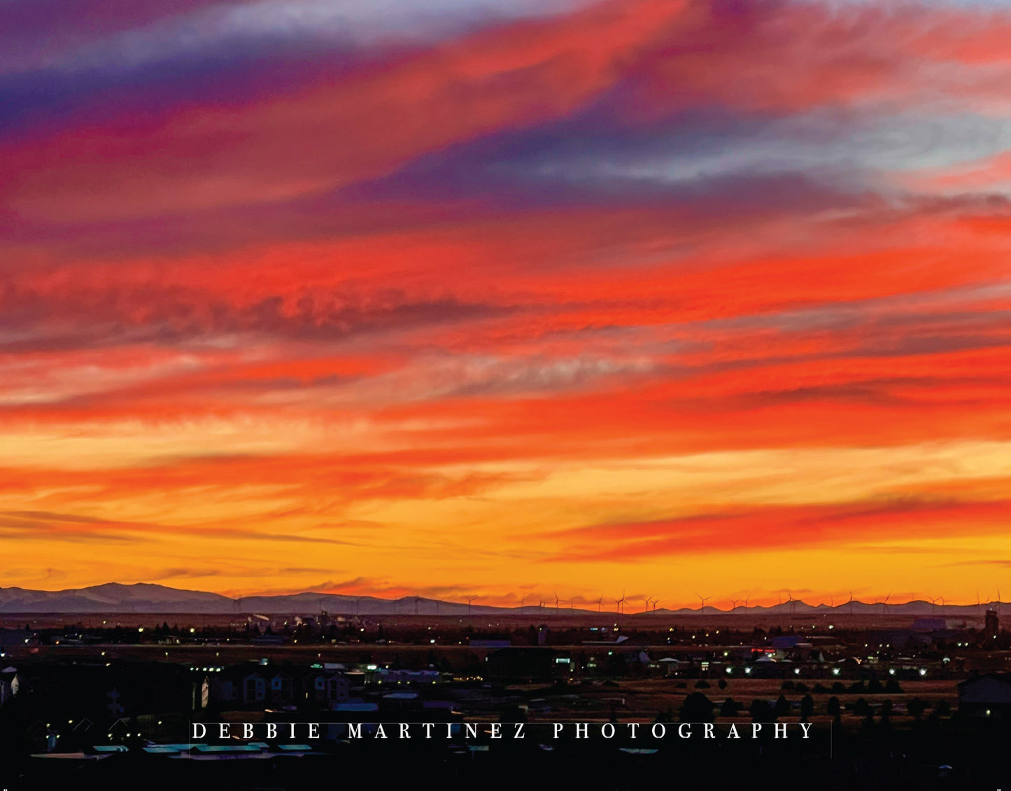 Fiery Sunset Sky Postcard - Cheyenne