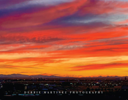 Fiery Sunset Sky Postcard - Cheyenne