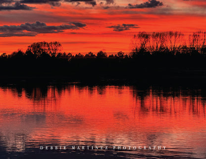 Blazing Sunset Reflections Postcard - Cheyenne