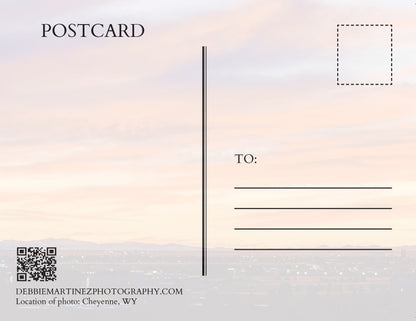 Fiery Sunset Sky Postcard - Cheyenne