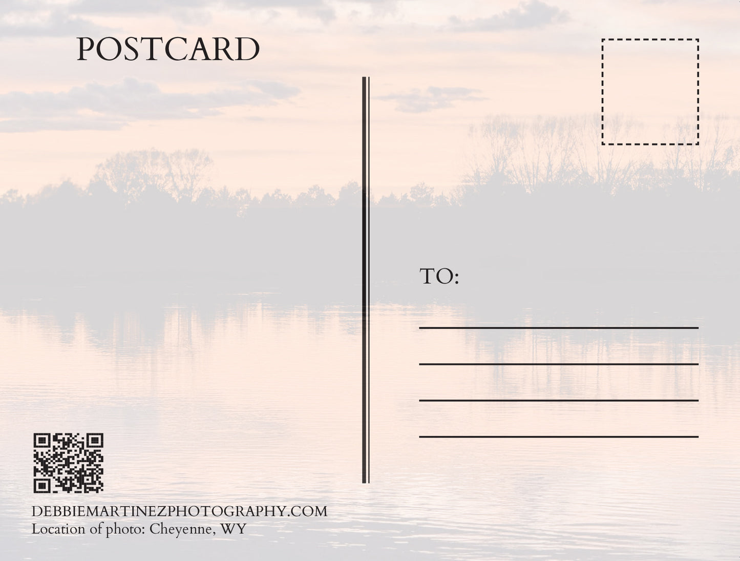 Blazing Sunset Reflections Postcard - Cheyenne