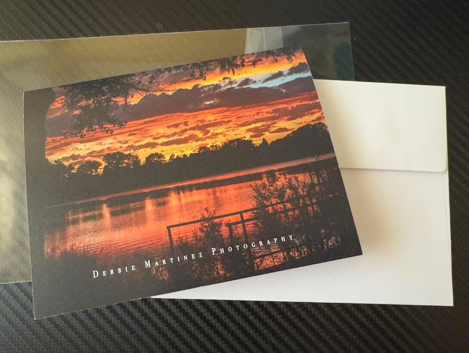 Blazing Sunset Over the Lake Notecard – Cheyenne, Wyoming
