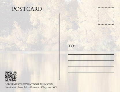 Autumn Glow Reflections Postcard - Lake Absarraca