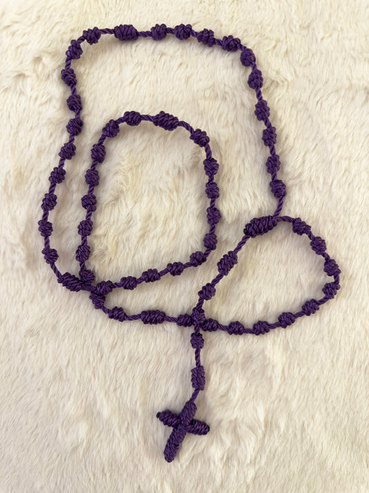 Purple Handmade Catholic Rope Rosary