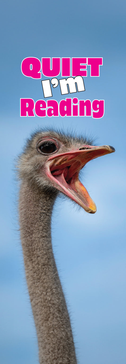 Quiet I'm Reading Ostrich Bookmark – Terry Bison Ranch, Cheyenne, Wyoming