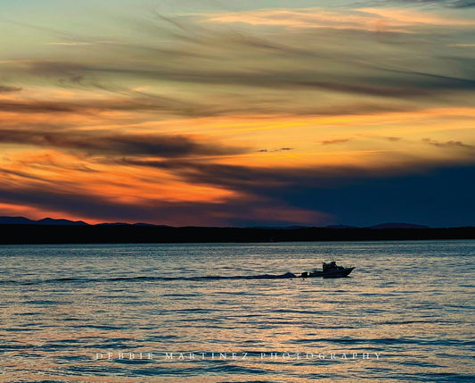 Boat at Sunset Postcard - Edmonds, Washington